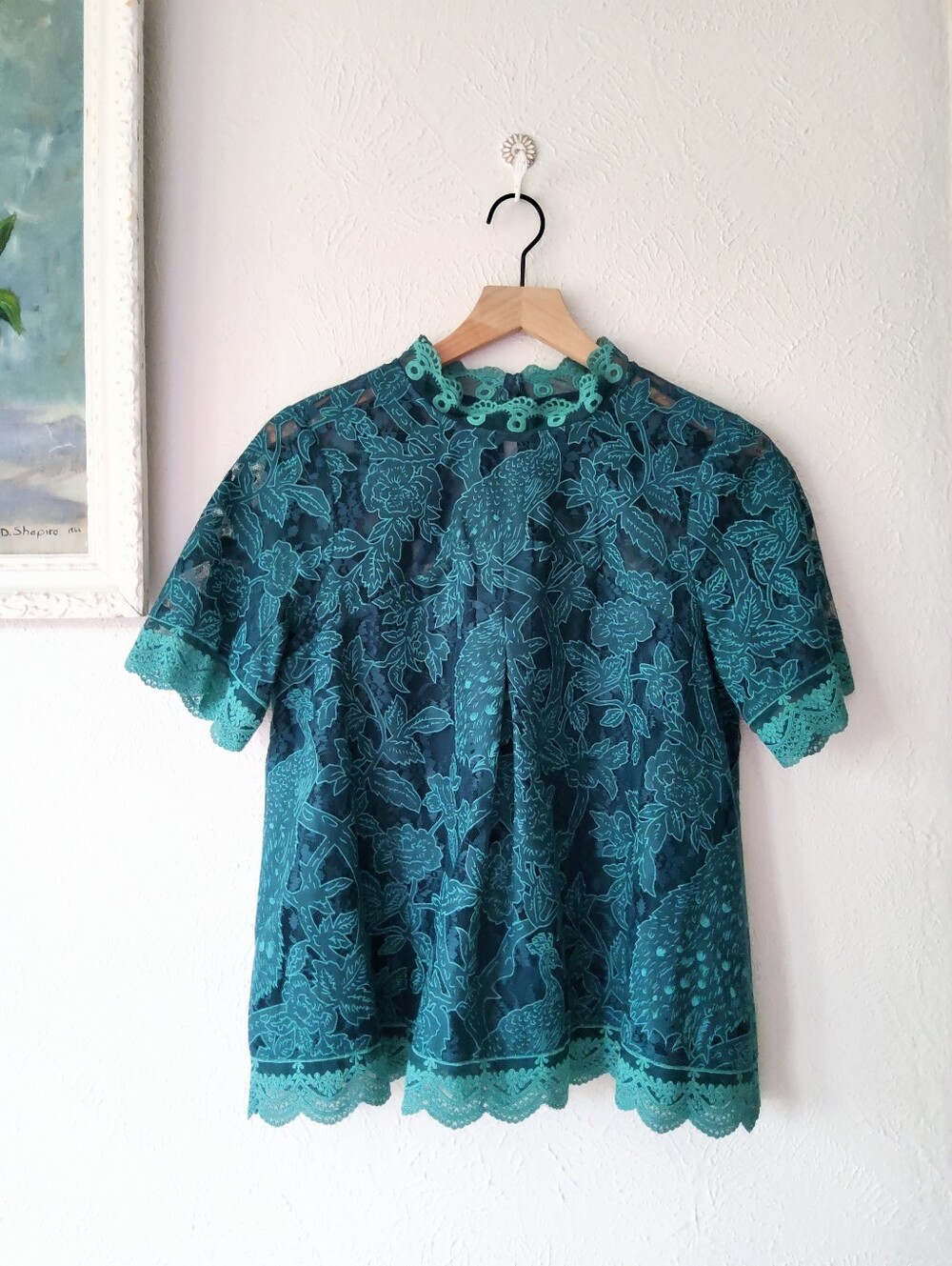 HD in Paris - Green Lace Blouse Sz. 10